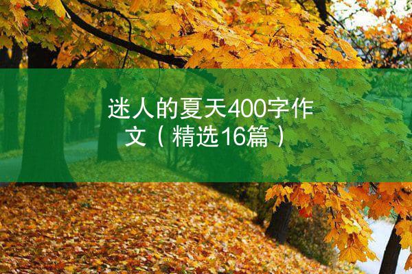 迷人的夏天400字作文（精选16篇）