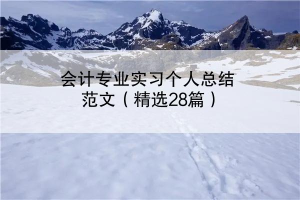 会计专业实习个人总结范文（精选28篇）