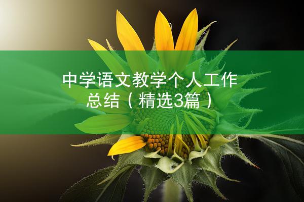 中学语文教学个人工作总结（精选3篇）