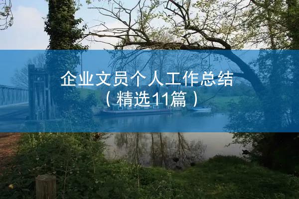 企业文员个人工作总结（精选11篇）