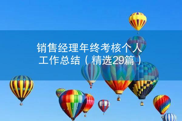 销售经理年终考核个人工作总结（精选29篇）