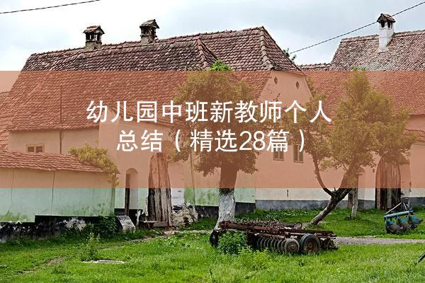 幼儿园中班新教师个人总结（精选28篇）