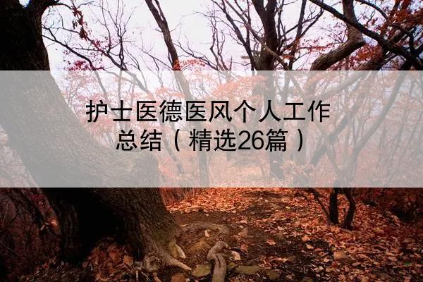 护士医德医风个人工作总结（精选26篇）