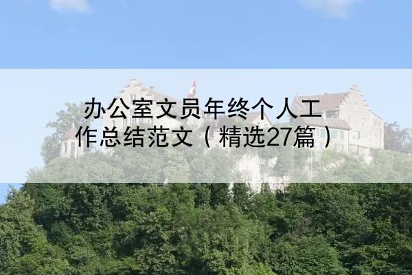 办公室文员年终个人工作总结范文（精选27篇）