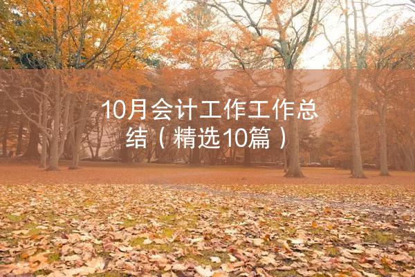 10月会计工作工作总结（精选10篇）