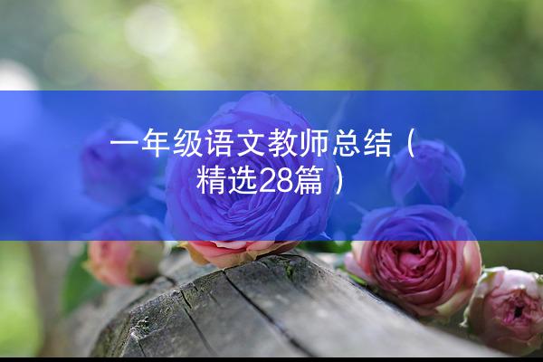 一年级语文教师总结（精选28篇）