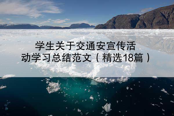 学生关于交通安宣传活动学习总结范文（精选18篇）