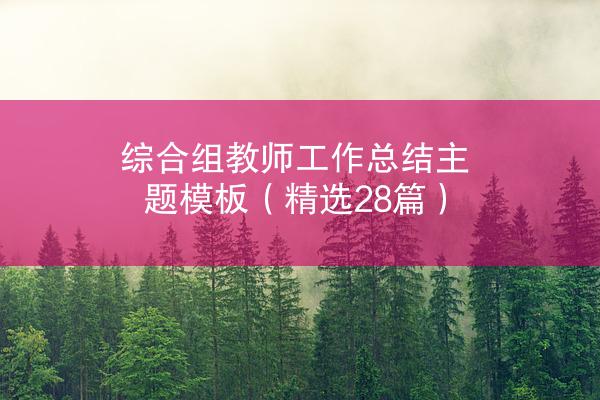 综合组教师工作总结主题模板（精选28篇）