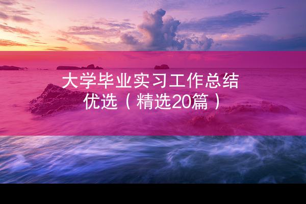 大学毕业实习工作总结优选（精选20篇）