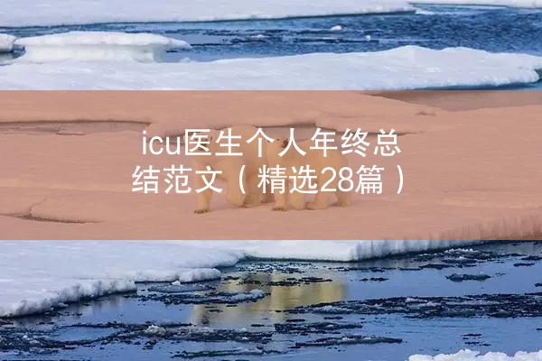 icu医生个人年终总结范文（精选28篇）