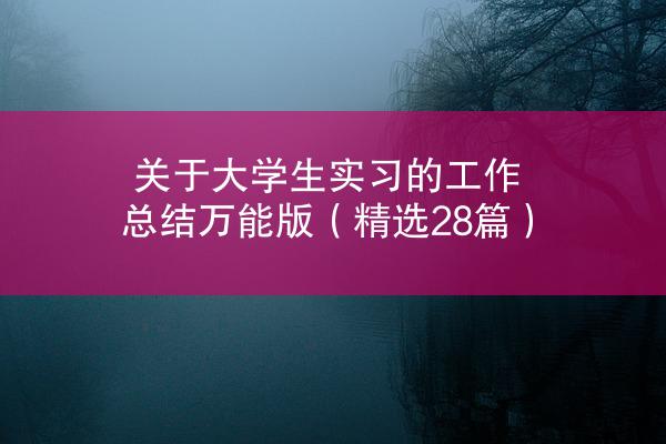 关于大学生实习的工作总结万能版（精选28篇）