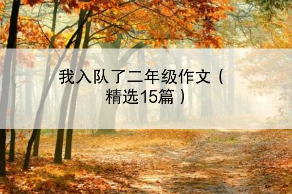 我入队了二年级作文（精选15篇）