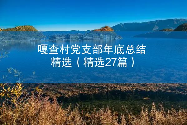 嘎查村党支部年底总结精选（精选27篇）