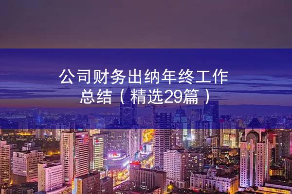 公司财务出纳年终工作总结（精选29篇）