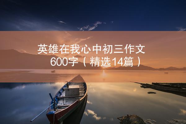 英雄在我心中初三作文600字（精选14篇）