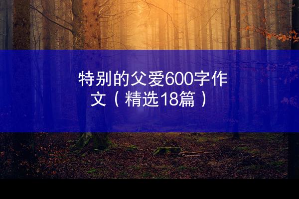 特别的父爱600字作文（精选18篇）