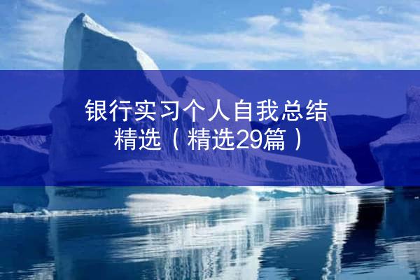 银行实习个人自我总结精选（精选29篇）