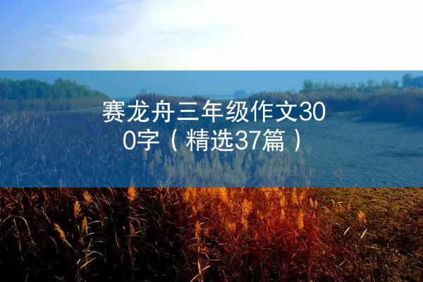 赛龙舟三年级作文300字（精选37篇）