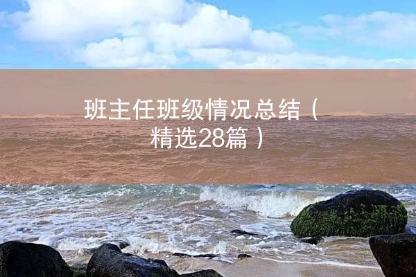 班主任班级情况总结（精选28篇）