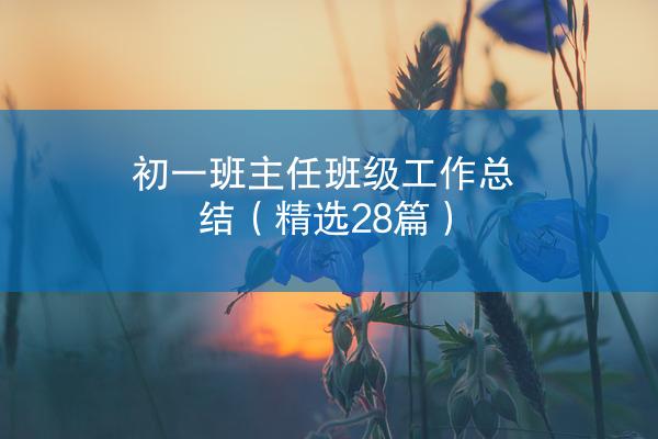 初一班主任班级工作总结（精选28篇）