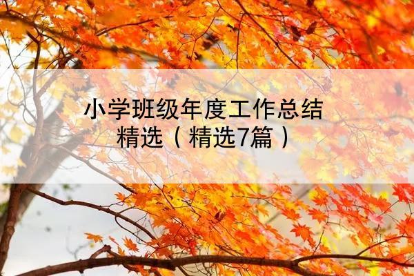 小学班级年度工作总结精选（精选7篇）