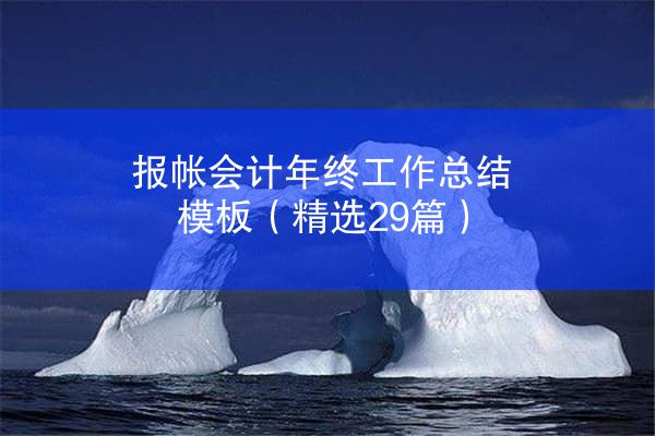 报帐会计年终工作总结模板（精选29篇）