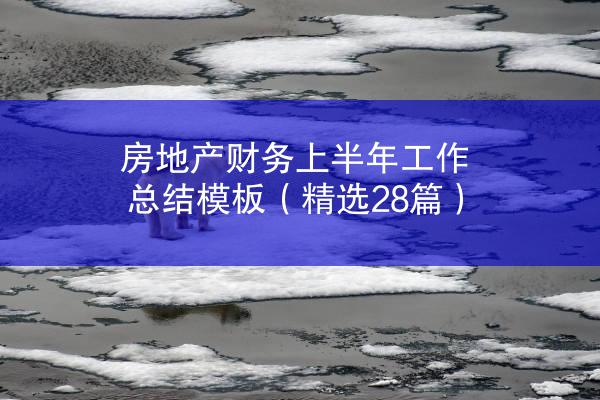 房地产财务上半年工作总结模板（精选28篇）