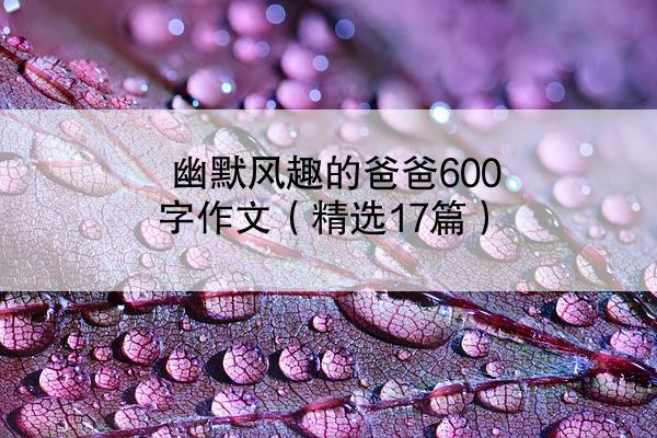 幽默风趣的爸爸600字作文（精选17篇）