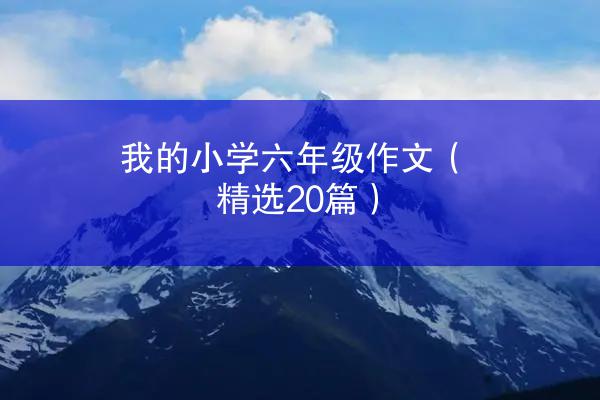 我的小学六年级作文（精选20篇）