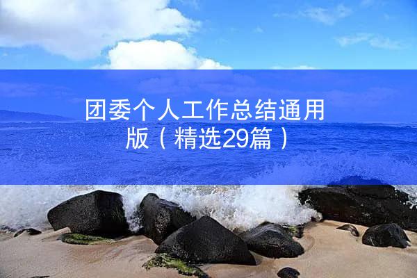 团委个人工作总结通用版（精选29篇）