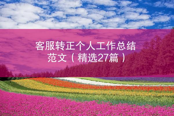 客服转正个人工作总结范文（精选27篇）