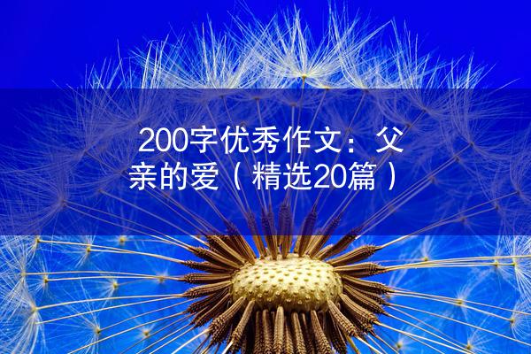 200字优秀作文：父亲的爱（精选20篇）