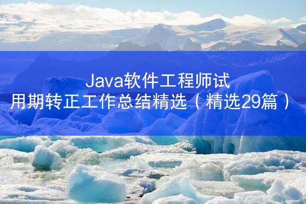 Java软件工程师试用期转正工作总结精选（精选29篇）