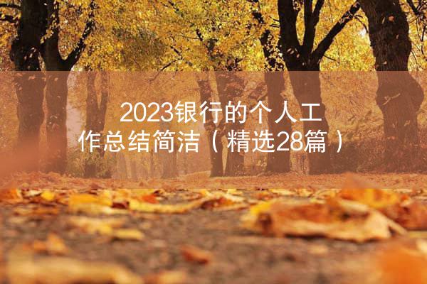 2023银行的个人工作总结简洁（精选28篇）