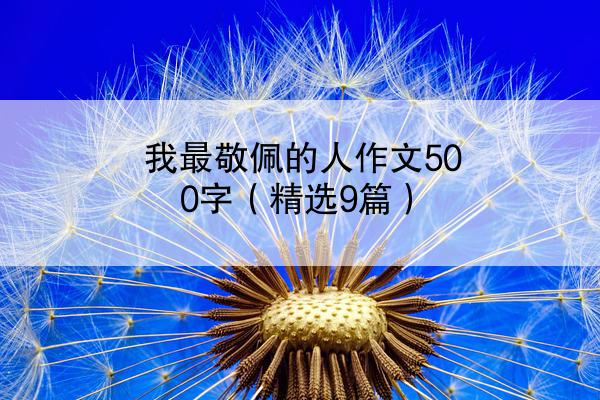 我最敬佩的人作文500字（精选9篇）