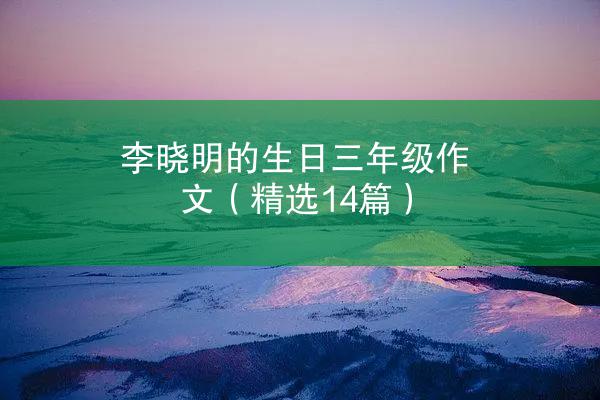 李晓明的生日三年级作文（精选14篇）