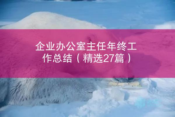 企业办公室主任年终工作总结（精选27篇）