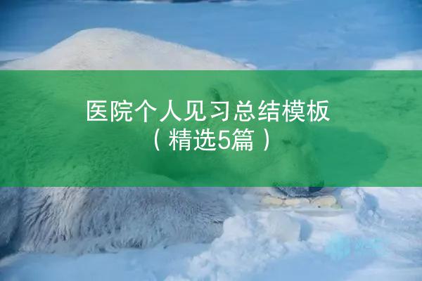 医院个人见习总结模板（精选5篇）