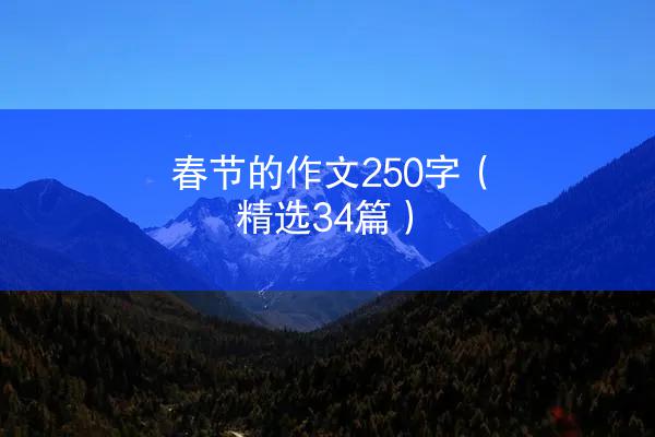 春节的作文250字（精选34篇）