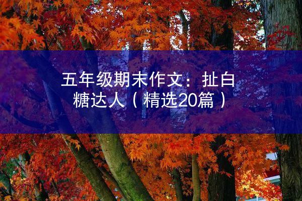 五年级期末作文：扯白糖达人（精选20篇）