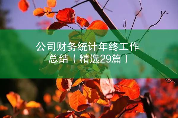 公司财务统计年终工作总结（精选29篇）