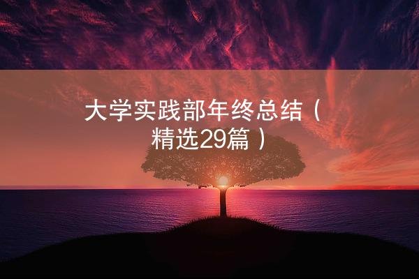 大学实践部年终总结（精选29篇）