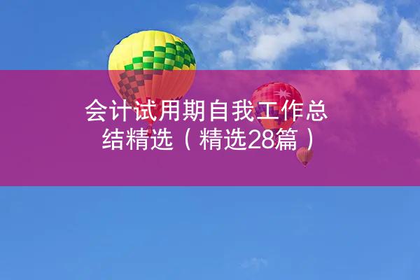 会计试用期自我工作总结精选（精选28篇）