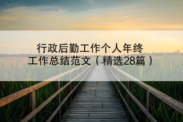 行政后勤工作个人年终工作总结范文（精选28篇）