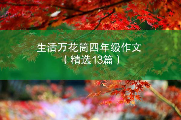 生活万花筒四年级作文（精选13篇）