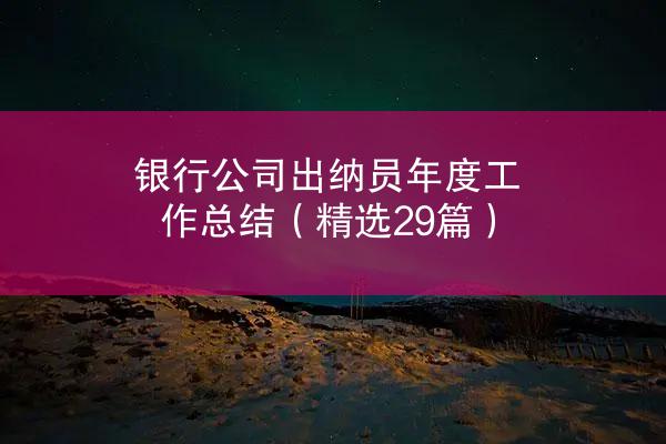 银行公司出纳员年度工作总结（精选29篇）