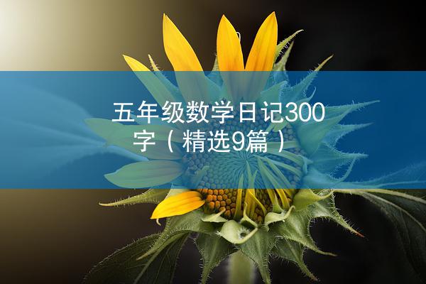 五年级数学日记300字（精选9篇）