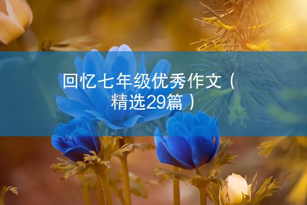 回忆七年级优秀作文（精选29篇）