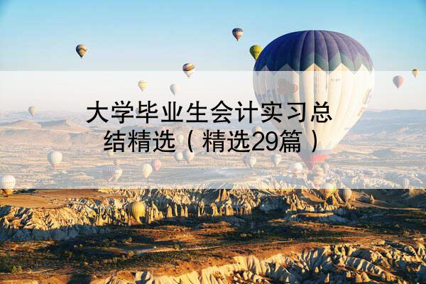 大学毕业生会计实习总结精选（精选29篇）