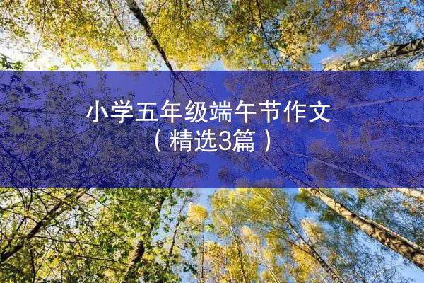 小学五年级端午节作文（精选3篇）